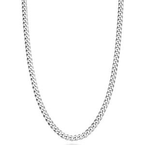 Miabella Italian 925 Sterling Silver 3.5mm Curb Cuban Link Chain Necklace